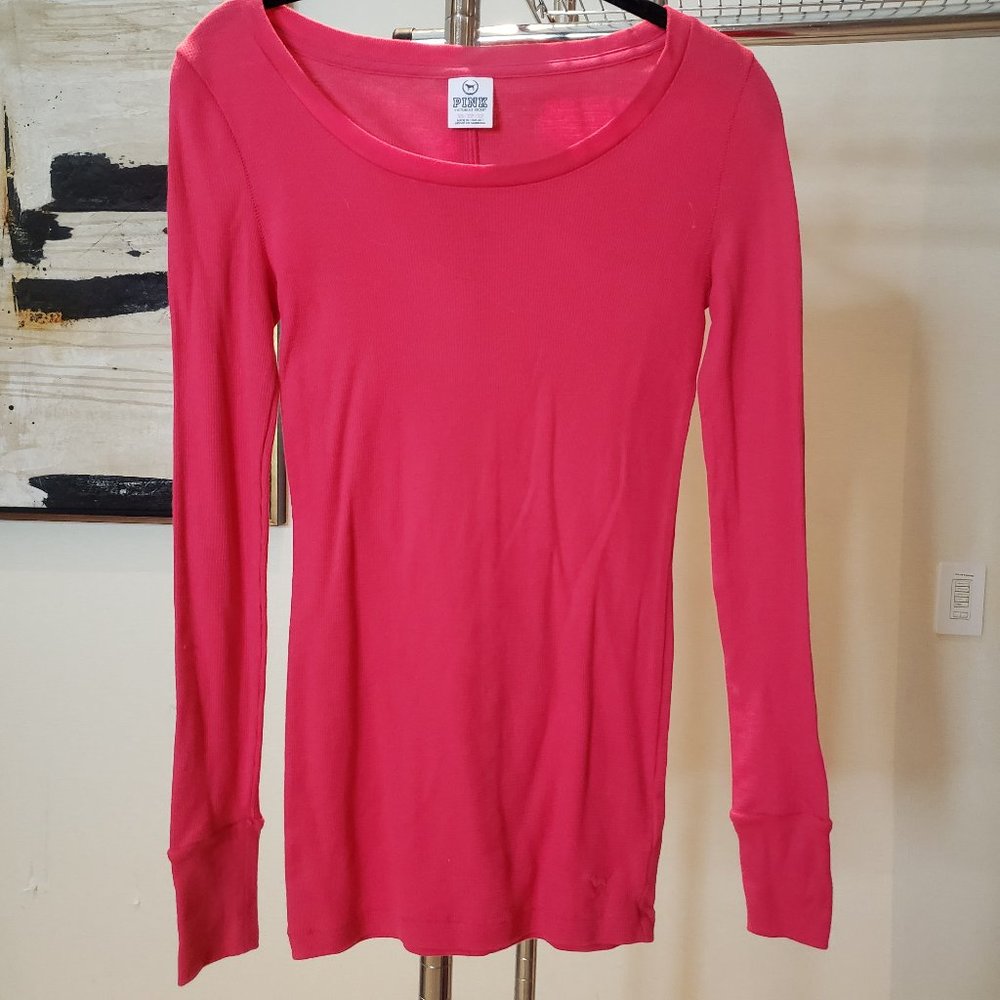 Victoria Secret PINK Hot Pink Long Sleeve Shirt